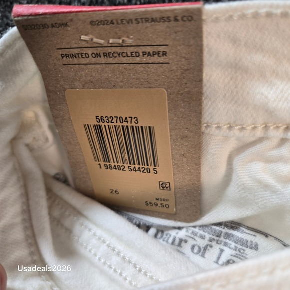 Levis 501 Original Shorts Womens 26 White High Rise Denim Jean Shorts 563270473 - Picture 4 of 9